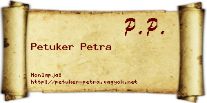 Petuker Petra névjegykártya